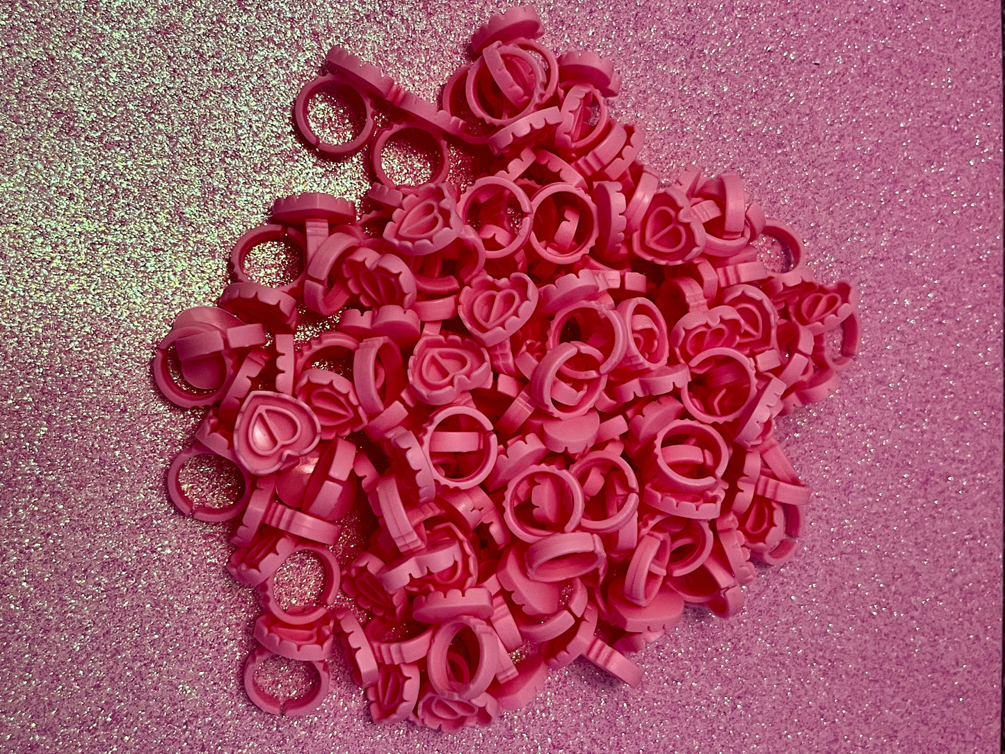 Heart glue rings (100 pack)